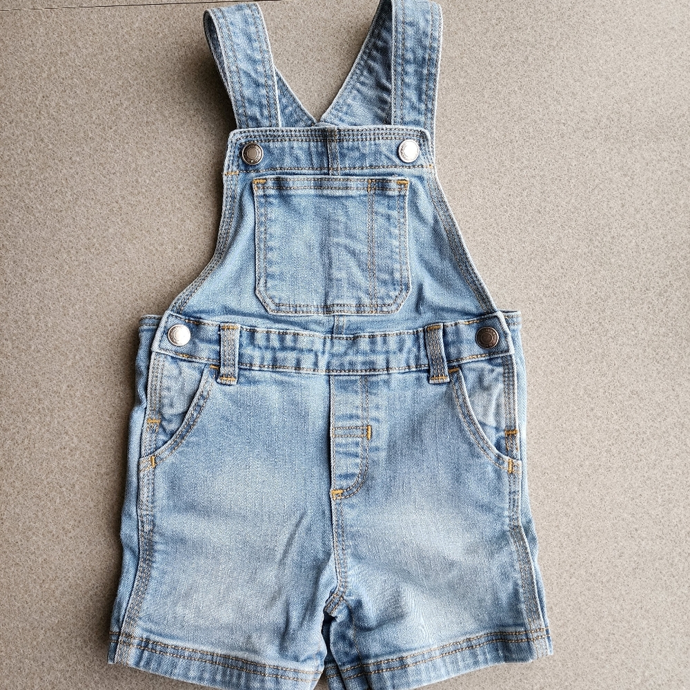 Old Navy denim short overalls for toddler, 18-24m